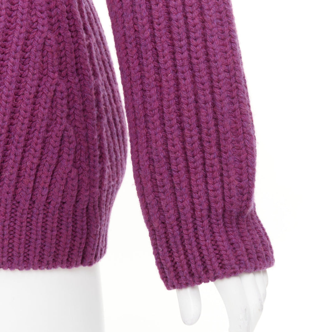 PRADA 2021 Runway purple Shetland wool built in bra corset bust sweater IT38 XS