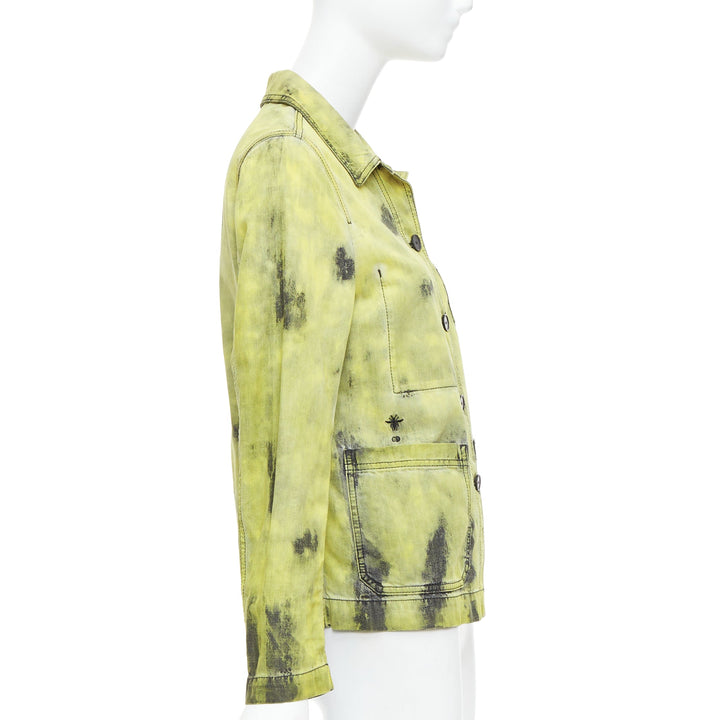 CHRISTIAN DIOR 2020 green acid wash tie dye CD overshirt jacket FR38 M