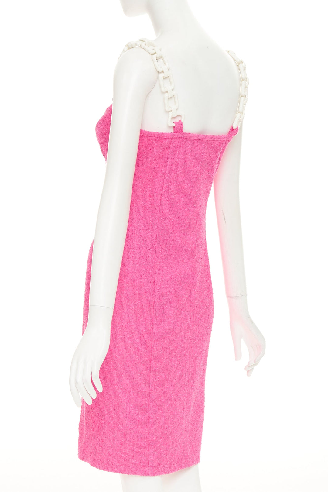 MOSCHINO Cheap and Chic Chunky Chain barbie pink boucle dress IT44 L