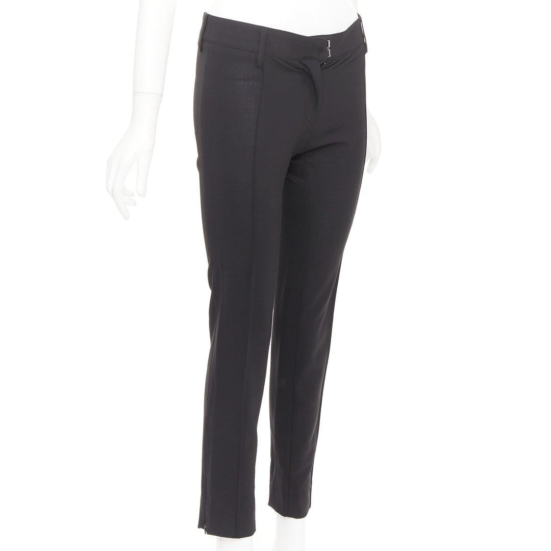 BALENCIAGA 2005 pleated front big belt loops tapered dress pants trousers FR36 S