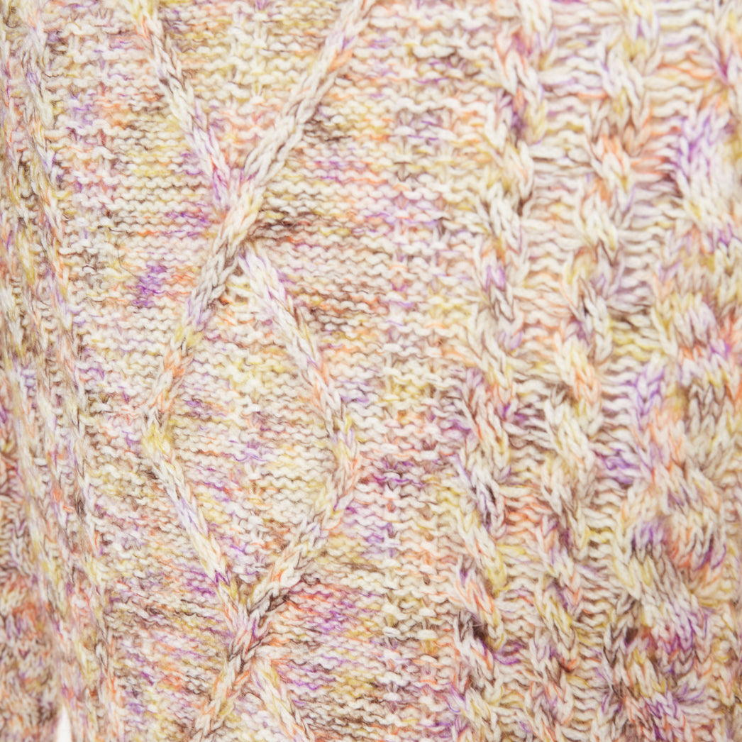 LOUIS VUITTON 2026 Knitted Flower Collar cable multicolor mix knit cardigan XS