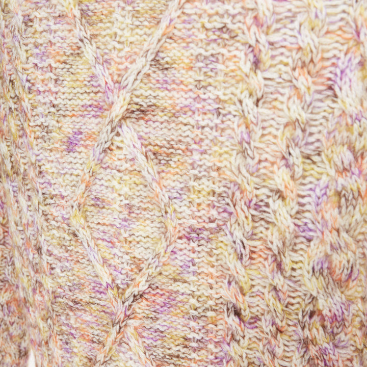LOUIS VUITTON 2026 Knitted Flower Collar cable multicolor mix knit cardigan XS