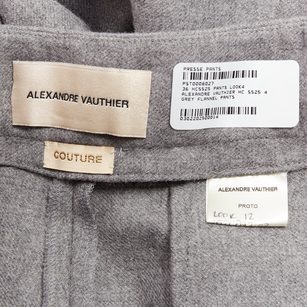 ALEXANDRE VAUTHIER COUTURE SS2025 Runway grey cuffed hem balloon harem pants