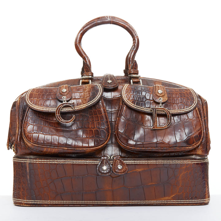 rare DIOR John Galliano 2005 Runway Limited Voyage scaled leather bag
