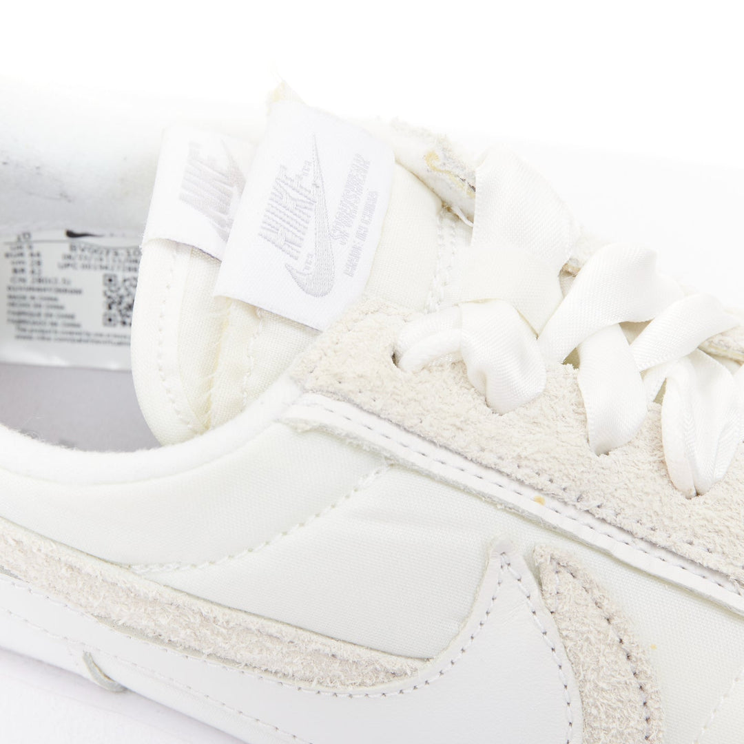 SACAI 2020 LDWaffle white nylon cream leather double swoosh sneakers EU43