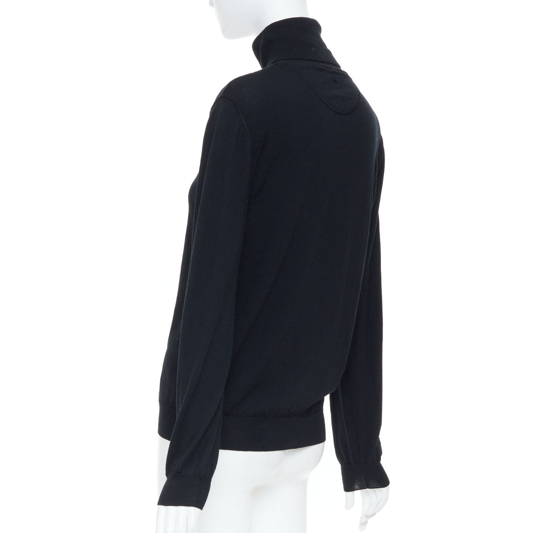 VALENTINO 2021 Rockstud black fine knit virgin wool turtleneck sweater M