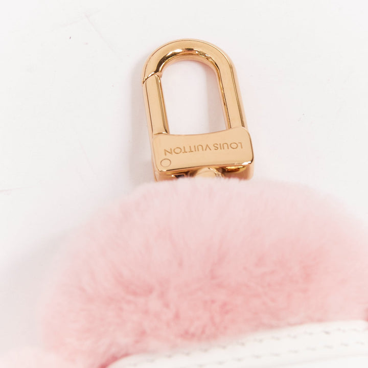rare LOUIS VUITTON Vivienne Fashionista Tennis pink mink leather bag charm
