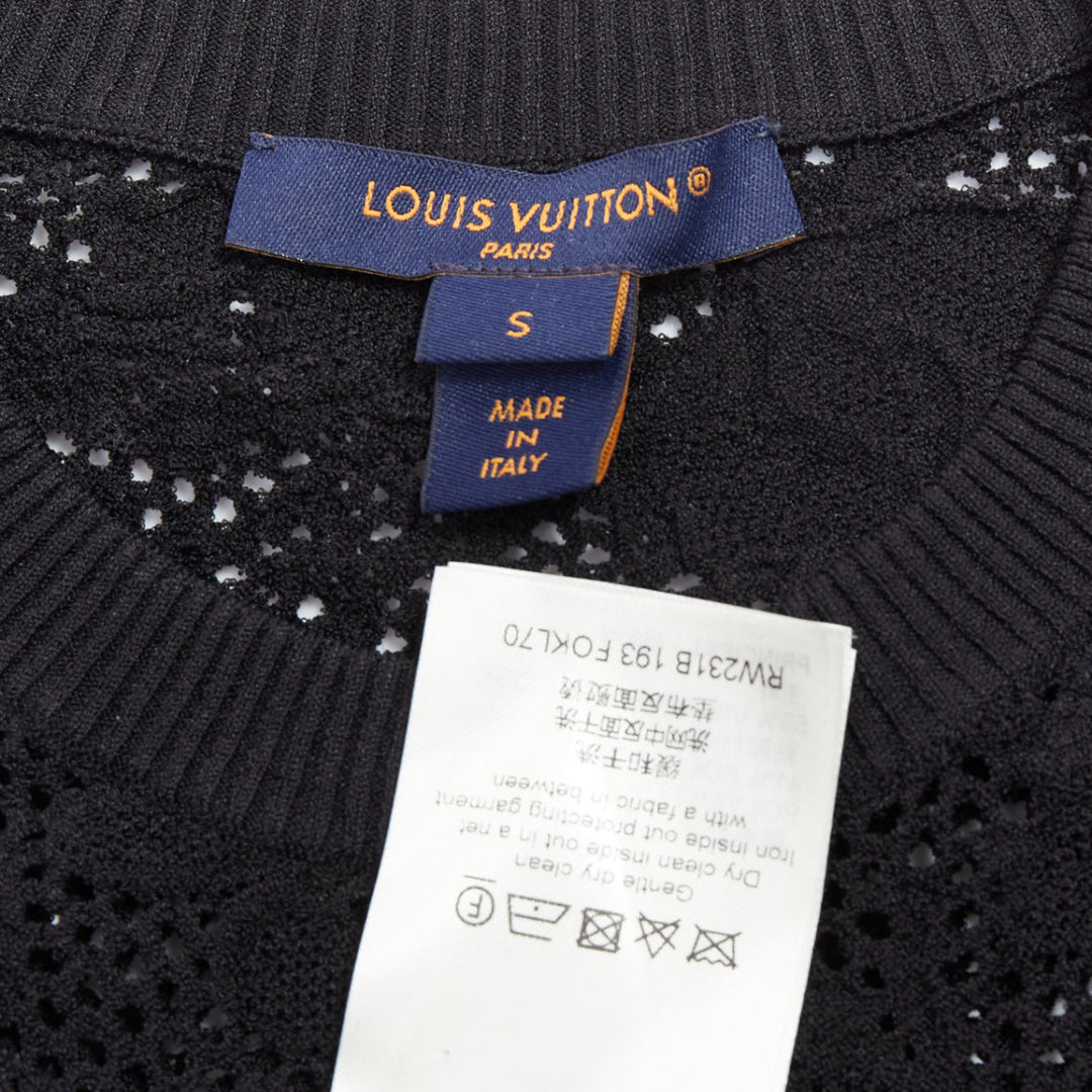 LOUIS VUITTON 2024 black multiclor jewel floral lace pullover S