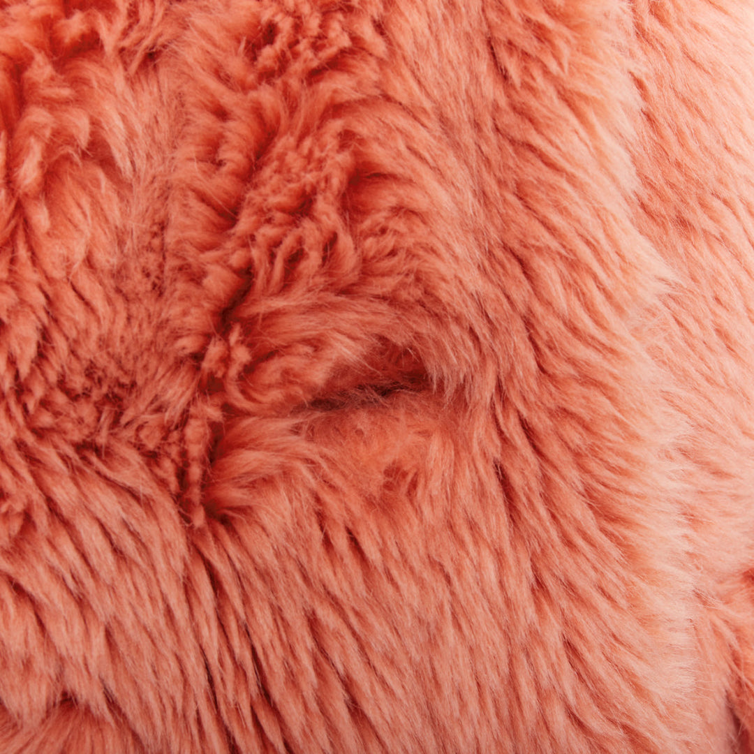 MIU MIU 2017 Runway orange brown XL flower button faux fur oversize coat IT36 XS