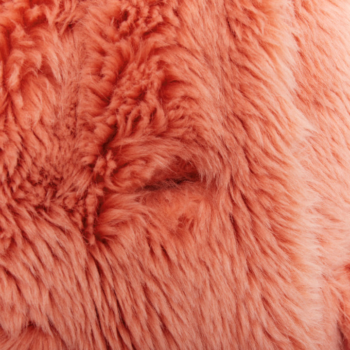 MIU MIU 2017 Runway orange brown XL flower button faux fur oversize coat IT36 XS