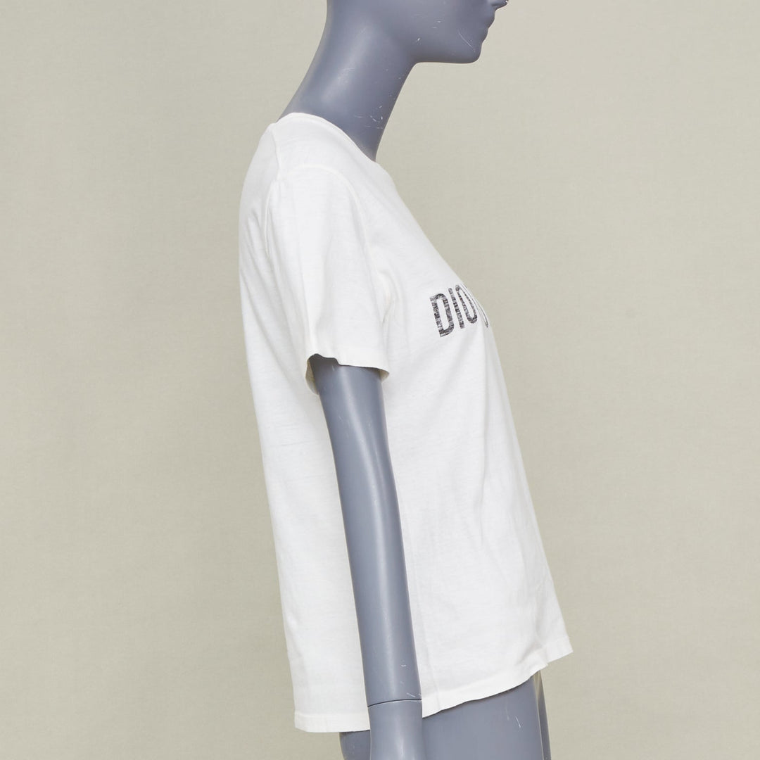 DIOR 2017 Runway DioRevolution off white cotton linen graphic jersey tshirt S