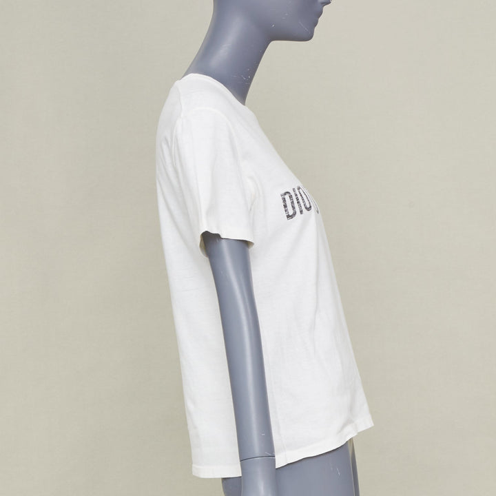 DIOR 2017 Runway DioRevolution off white cotton linen graphic jersey tshirt S