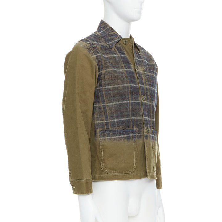 COMME DES GARCONS TRICOT 2013 Runway green check degrade overshirt M