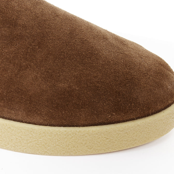 MIU MIU 2023 logo shearling lined brown suede comfort chukka ankle boots EU39