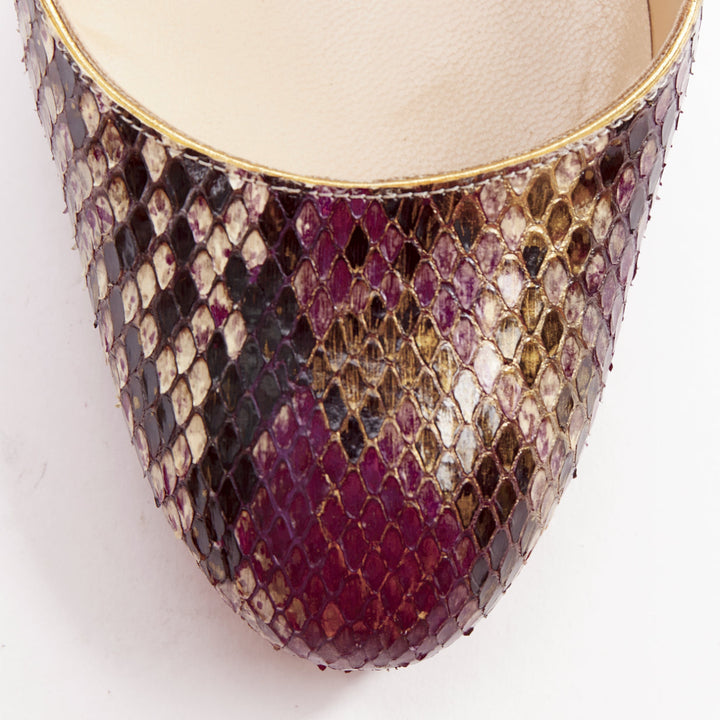 CHRISTIAN LOUBOUTIN New Simple Pump 120 Python purple platform heels EU37.5