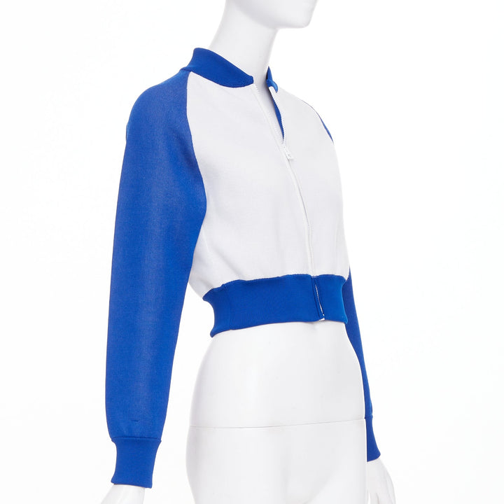 DIOR 2022 Vibe white electric blue big logo star back crop track jacket FR34 XS