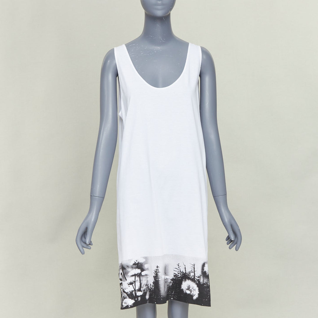 PRADA 2022 white cotton landscape print hem scoop tank dress XS