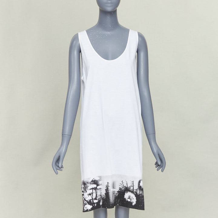 PRADA 2022 white cotton landscape print hem scoop tank dress XS
