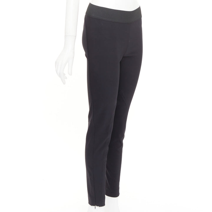 STELLA MCCARTNEY black cotton blend elastic waist legging pants IT 36 XXS