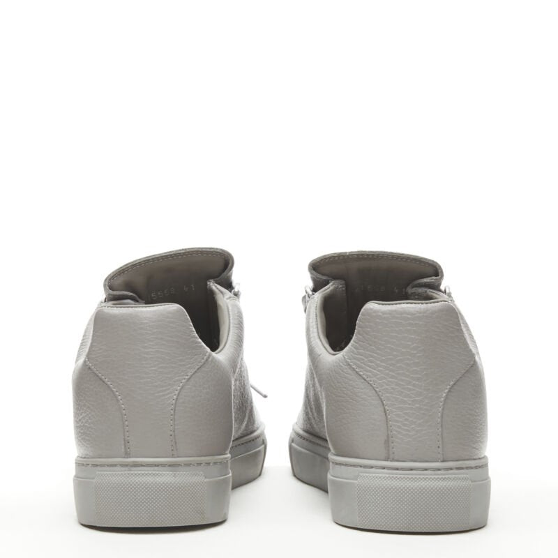 BALENCIAGA DEMNA Arena Pyrite Grey grained leather low sneakers EU45 US12