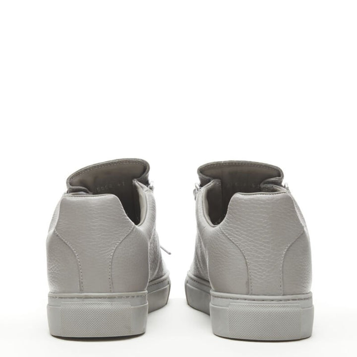 BALENCIAGA DEMNA Arena Pyrite Grey grained leather low sneakers EU45 US12