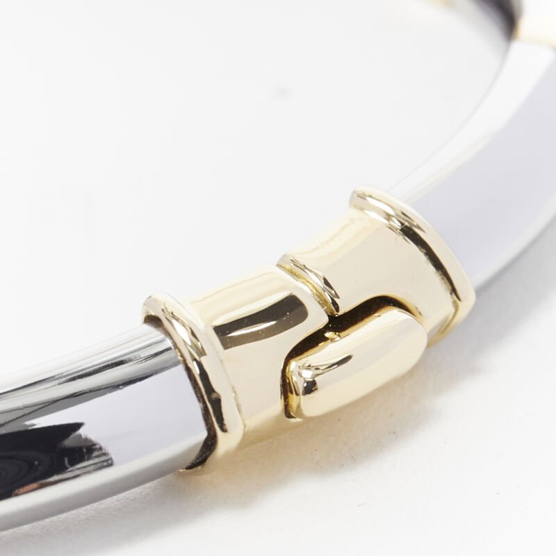 vintage BVLGARI JEWELLERY 18k white yellow gold hinged bangle cuff bracelet