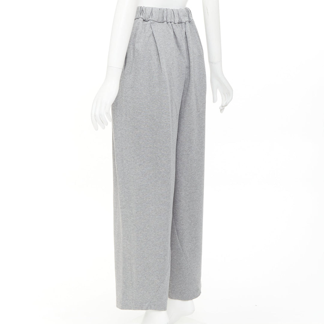 LOEWE Paula's Ibiza grey cotton anagram embroidered balloon cropped pants XS