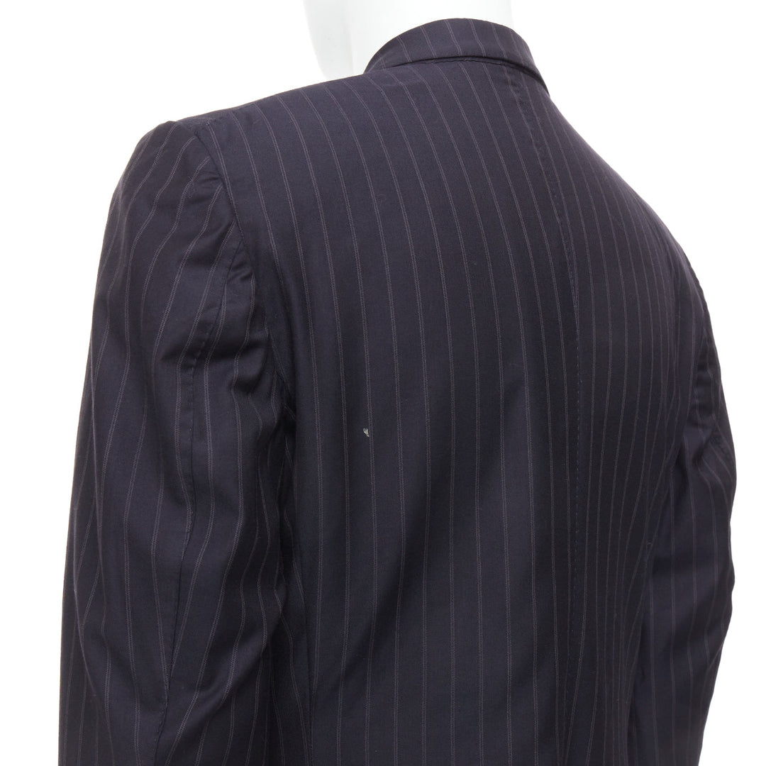 TOM FORD Windsor black wool silk pinstripe flap pocket blazer IT50 L