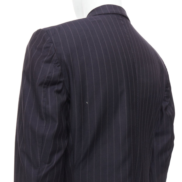TOM FORD Windsor black wool silk pinstripe flap pocket blazer IT50 L