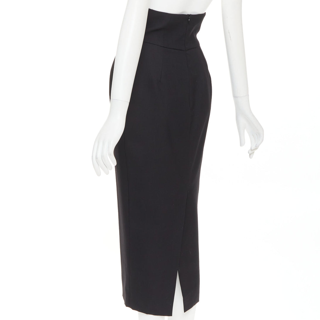 ALEXANDRE VAUTHIER COUTURE AW2019 Runway black grain de poudre high waist skirt