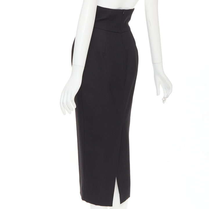 ALEXANDRE VAUTHIER COUTURE AW2019 Runway black grain de poudre high waist skirt