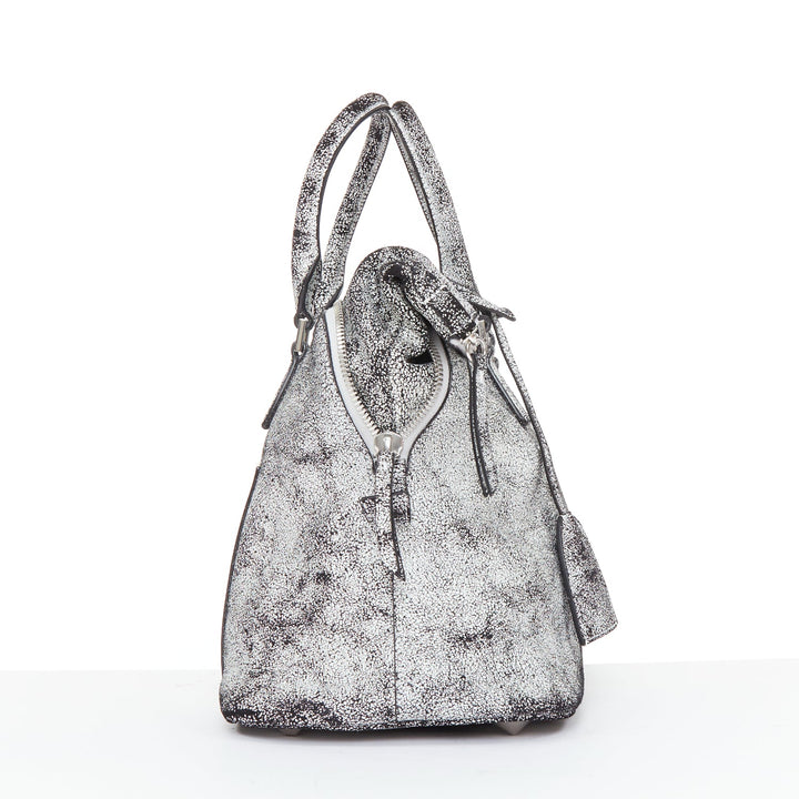 MAISON MARGIELA 2025 5AC Loved to Death Medium cracked paint black leather bag