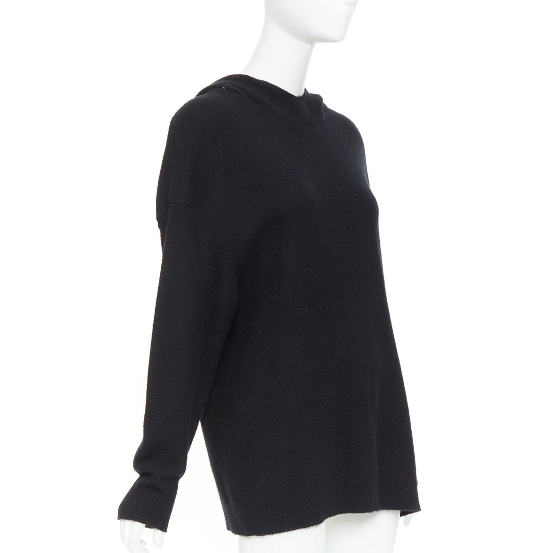 CHRISTIAN DIOR J'Adior 8 100% cashmere print back hood oversized sweater FR34 XS