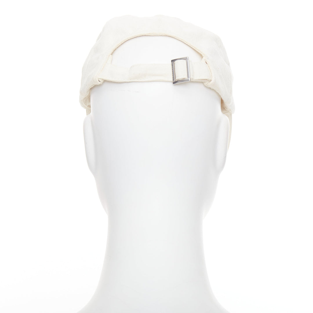 JACQUEMUS cream cotton white embroidered logo baseball cap hat 56cm