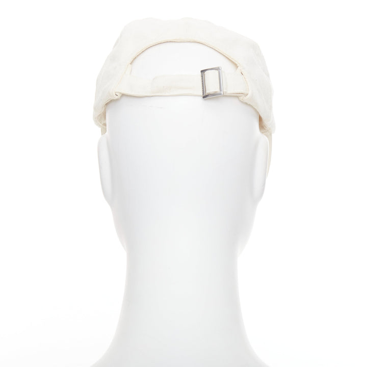 JACQUEMUS cream cotton white embroidered logo baseball cap hat 56cm