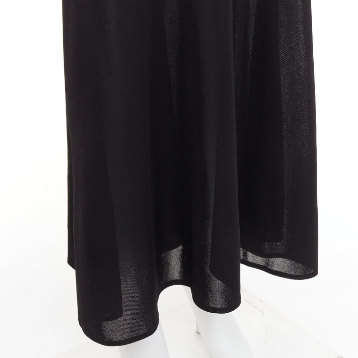 ALEXANDRE VAUTHIER black fine knit crystal encrusted rope halter open back dress