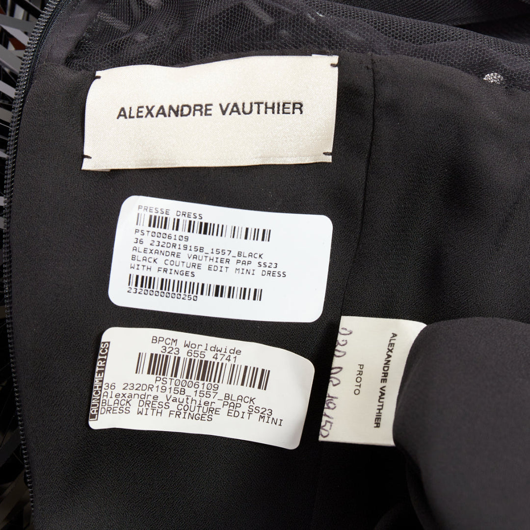 ALEXANDRE VAUTHIER COUTURE AW2022 Runway black long paillette sequin sheer dress