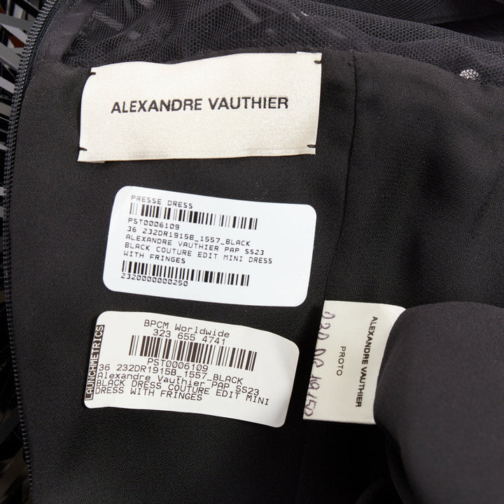 ALEXANDRE VAUTHIER COUTURE AW2022 Runway black long paillette sequin sheer dress