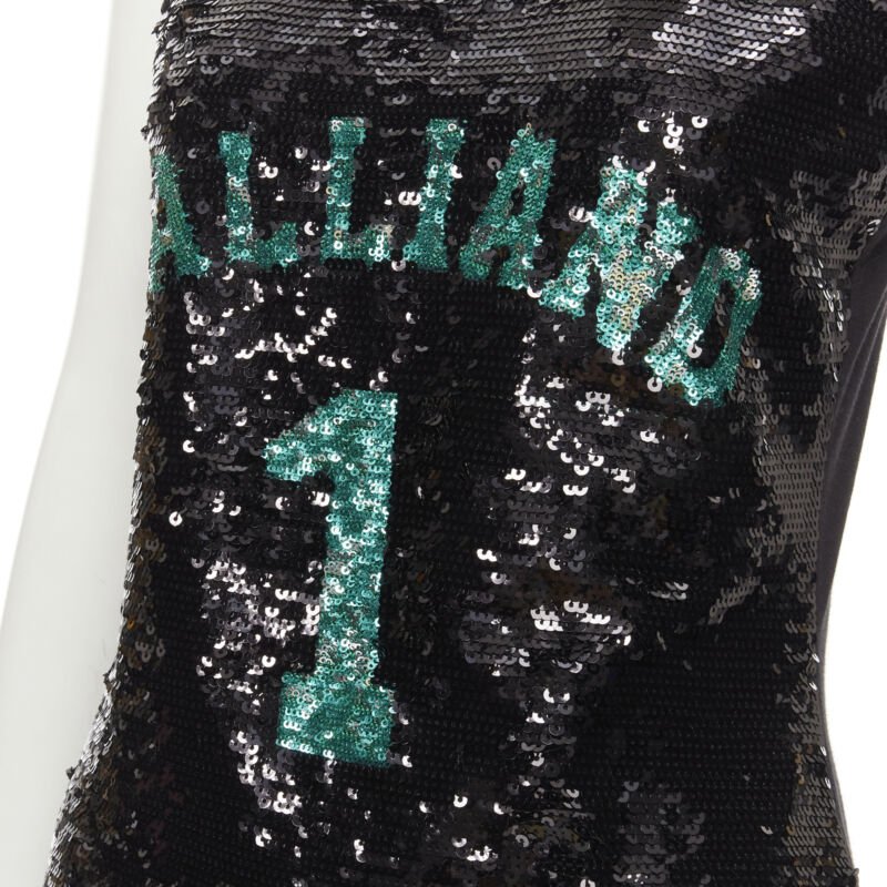 GALLIANO Vintage John Galliano 1 black green sequins Y2K tank top M