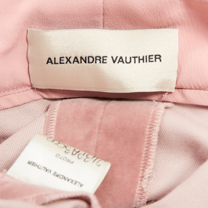 ALEXANDRE VAUTHIER blush pink velvet high waisted extra flare pants