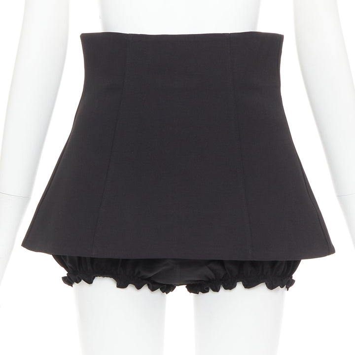SHUSHU TONG Mini Culottes black high waisted layered ruffle shorts skirt UK8 S