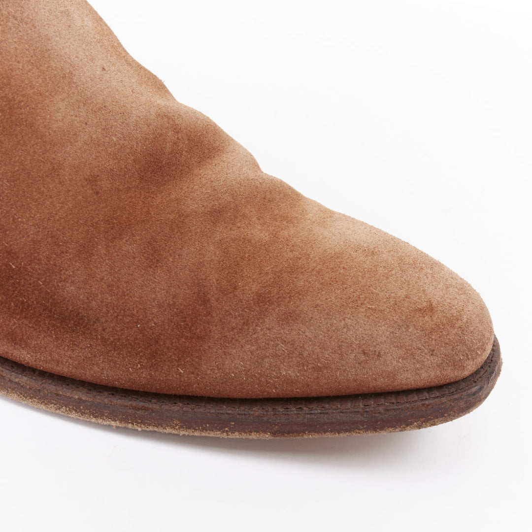 CROCKETT & JONES Chelsea tan brown repello suede ankle boots UK6.5 EU40.5