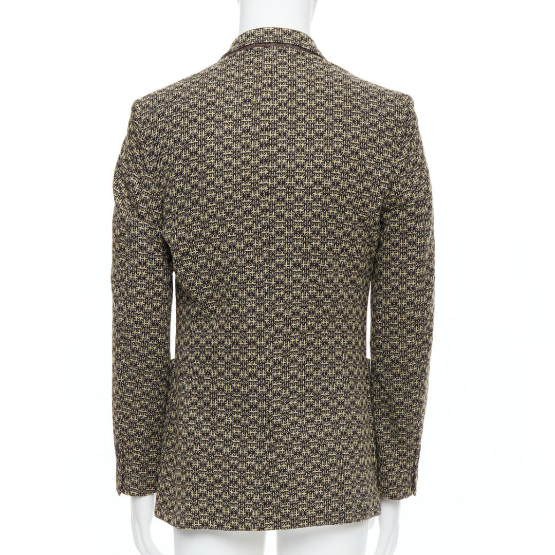 MAISON MARGIELA brown wool tweed 3 pocket blazer jacket IT48 M