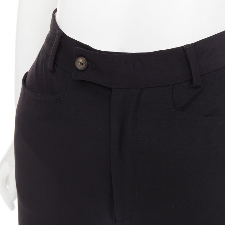 GUCCI Tom Ford black wooly curved pocket high waist flare trousers IT38 XS