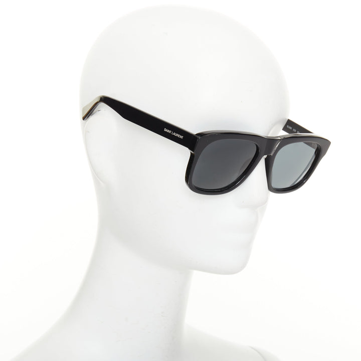SAINT LAURENT 2022 SL558 black bold square glossy acetate sunglasses shades