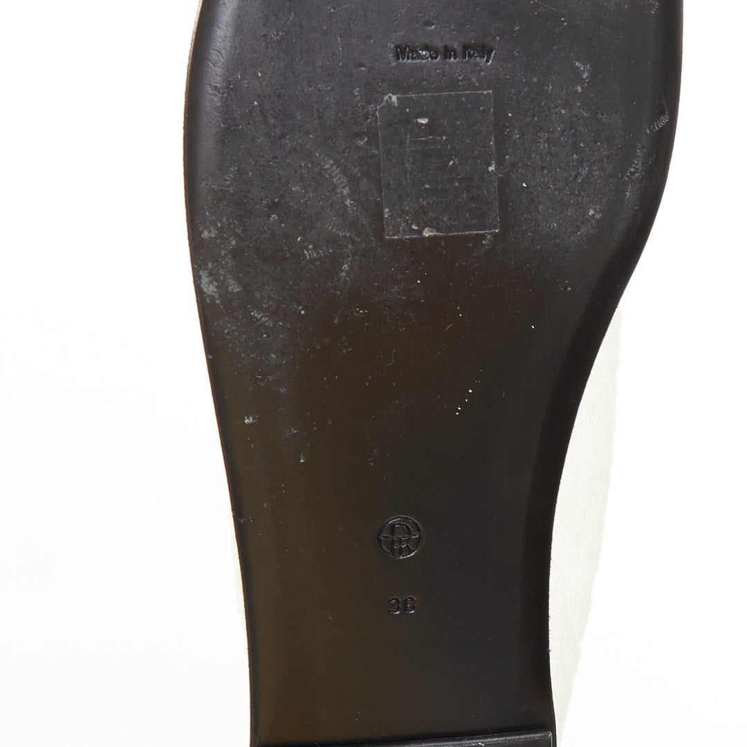 THE ROW Sock Mesh white sheer nylon black leather sole minimal ballet flats EU38