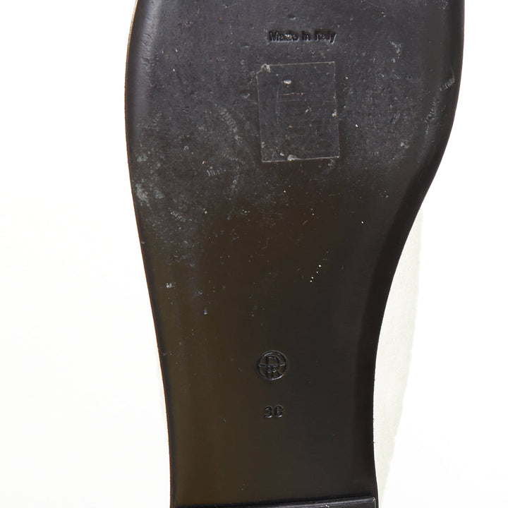 THE ROW Sock Mesh white sheer nylon black leather sole minimal ballet flats EU38