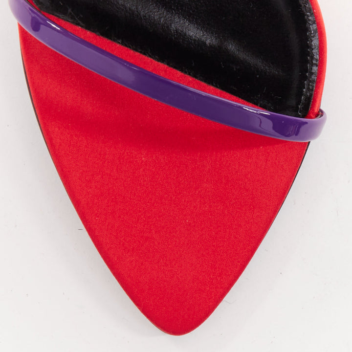SAINT LAURENT Gippy Wedge Acinus Violet purple red metallic wedge heels EU36.5