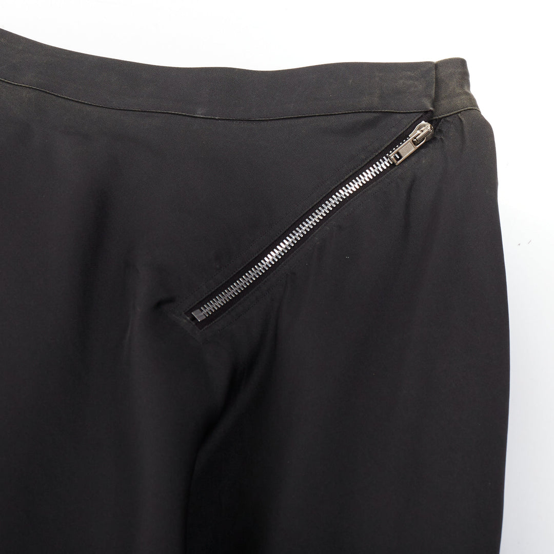 RICK OWENS 2017 Walrus 100% silk black draped high low skort skirt IT38 XS
