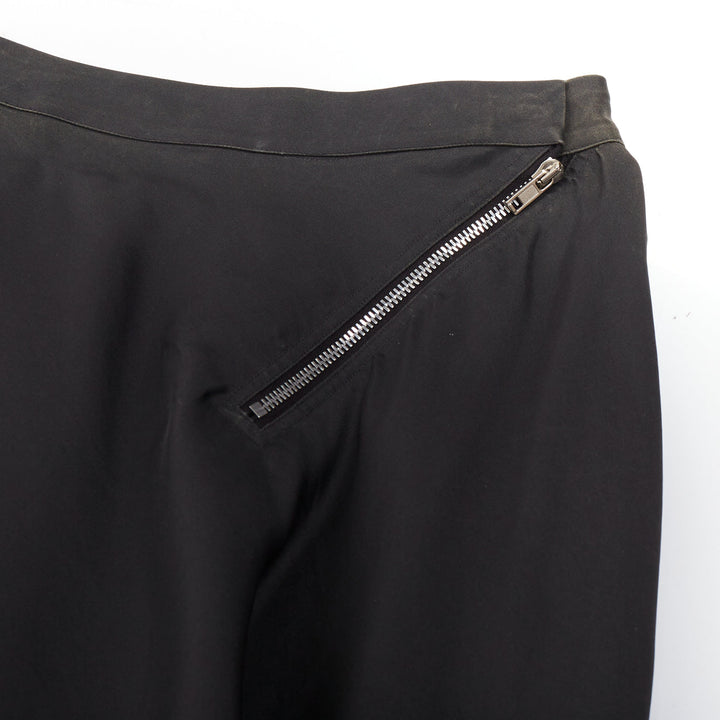 RICK OWENS 2017 Walrus 100% silk black draped high low skort skirt IT38 XS